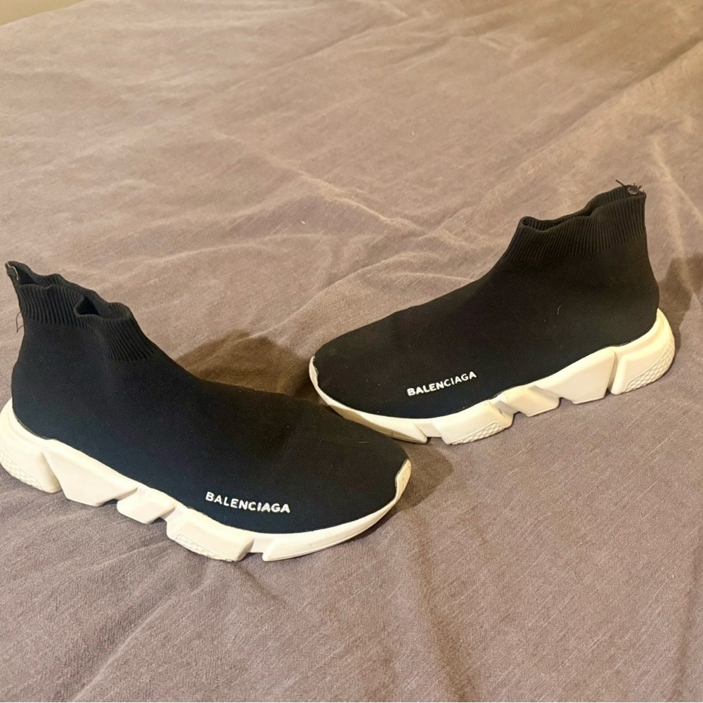 Balenciaga Black and White Sock Sneakers
